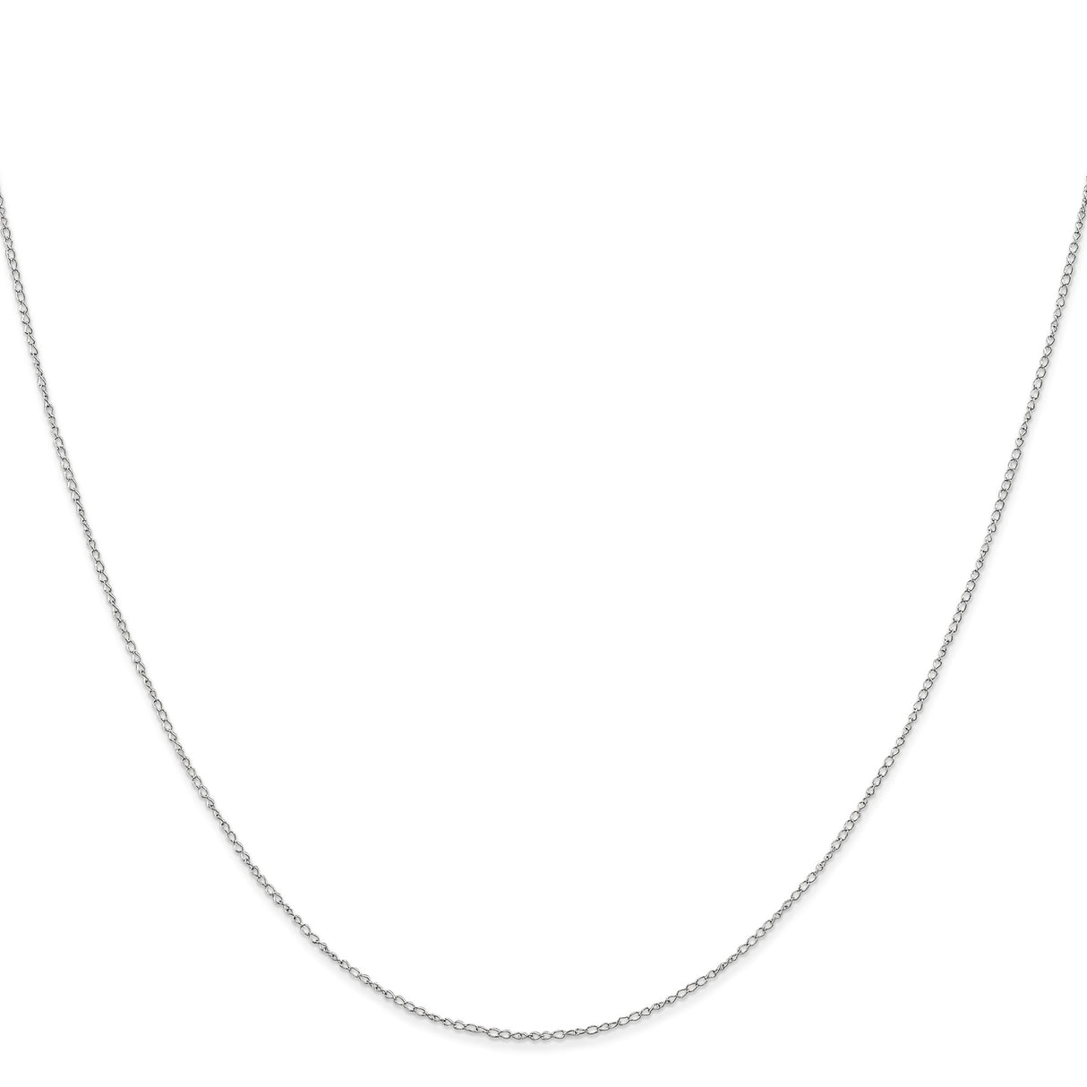 10K White Gold 0.42 mm Curb Chain Necklace, Polished
