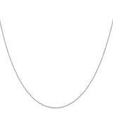 10K White Gold 0.42 mm Curb Chain Necklace, Polished