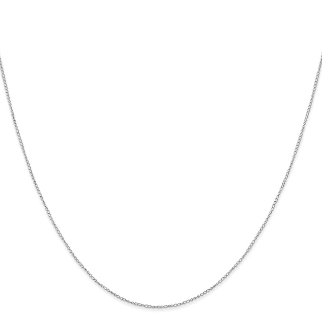 10K White Gold 0.42 mm Curb Chain Necklace, Polished
