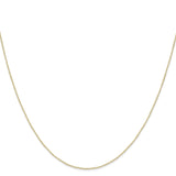 10K Yellow Gold 0.42 mm Curb Chain Necklace, Polished