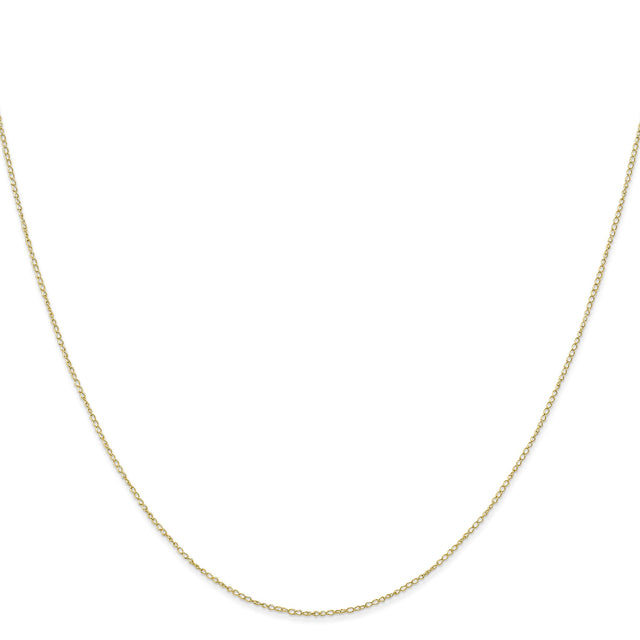 10K Yellow Gold 0.42 mm Curb Chain Necklace, Polished