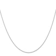 10K White Gold 0.6 mm Polished Chain Necklace, Solid