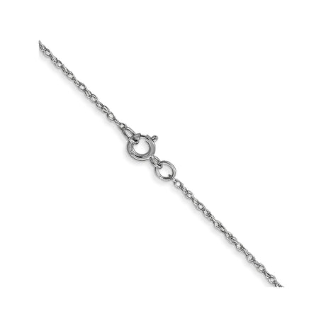 10K White Gold 0.6 mm Polished Chain Necklace, Solid alternate angle