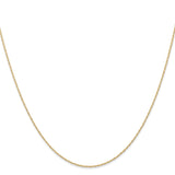 10K Yellow Gold 0.6 mm Polished Chain Necklace, Solid