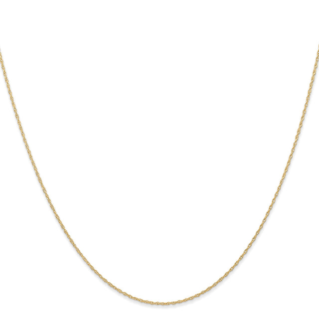 10K Yellow Gold 0.6 mm Polished Chain Necklace, Solid