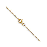 10K Yellow Gold 0.6 mm Polished Chain Necklace, Solid alternate angle