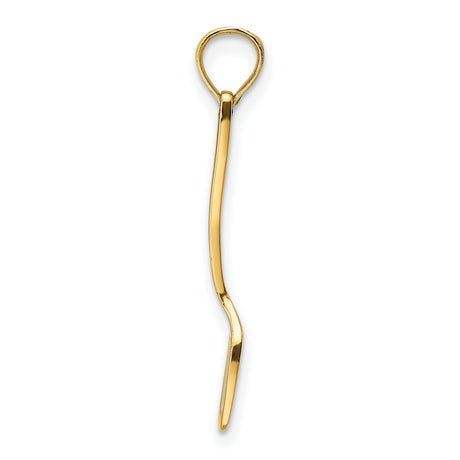10k Yellow Gold Spatula Pendant, High Polish Kitchen Utensil Design for Chefs or Foodies