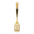 10k Yellow Gold Spatula Pendant, High Polish Kitchen Utensil Design for Chefs or Foodies
