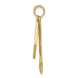 10k Yellow Gold Spoon Pendant with Enamel Cookbook Design, Culinary Charm for Women