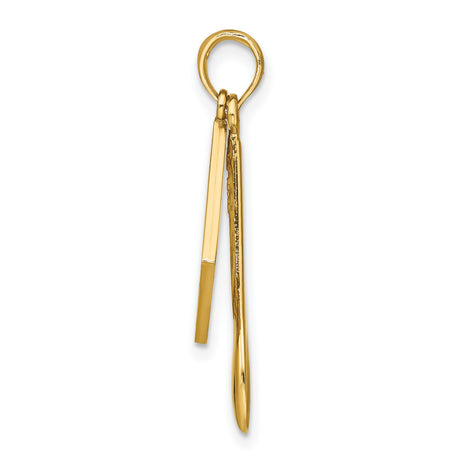 10k Yellow Gold Spoon Pendant with Enamel Cookbook Design, Culinary Charm for Women