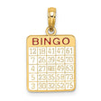 10k Yellow Gold Bingo Card Pendant with Red Enamel Detailing, Game Theme Charm