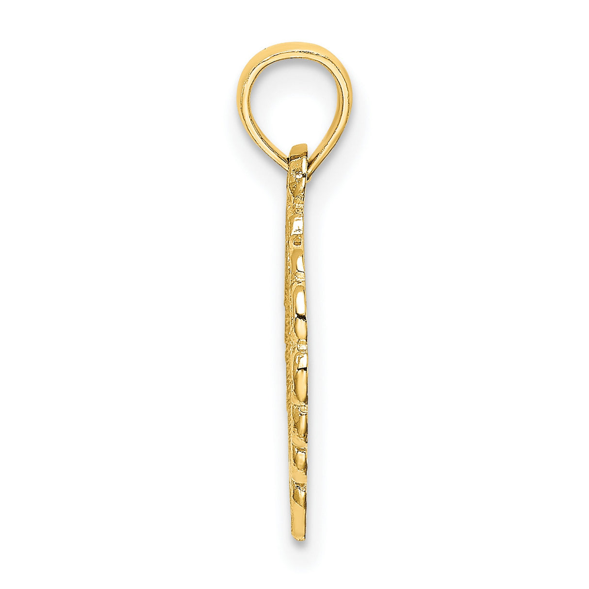 10k Yellow Gold Heart Pendant with Floral Lace Detailing and Vintage Filigree Edges