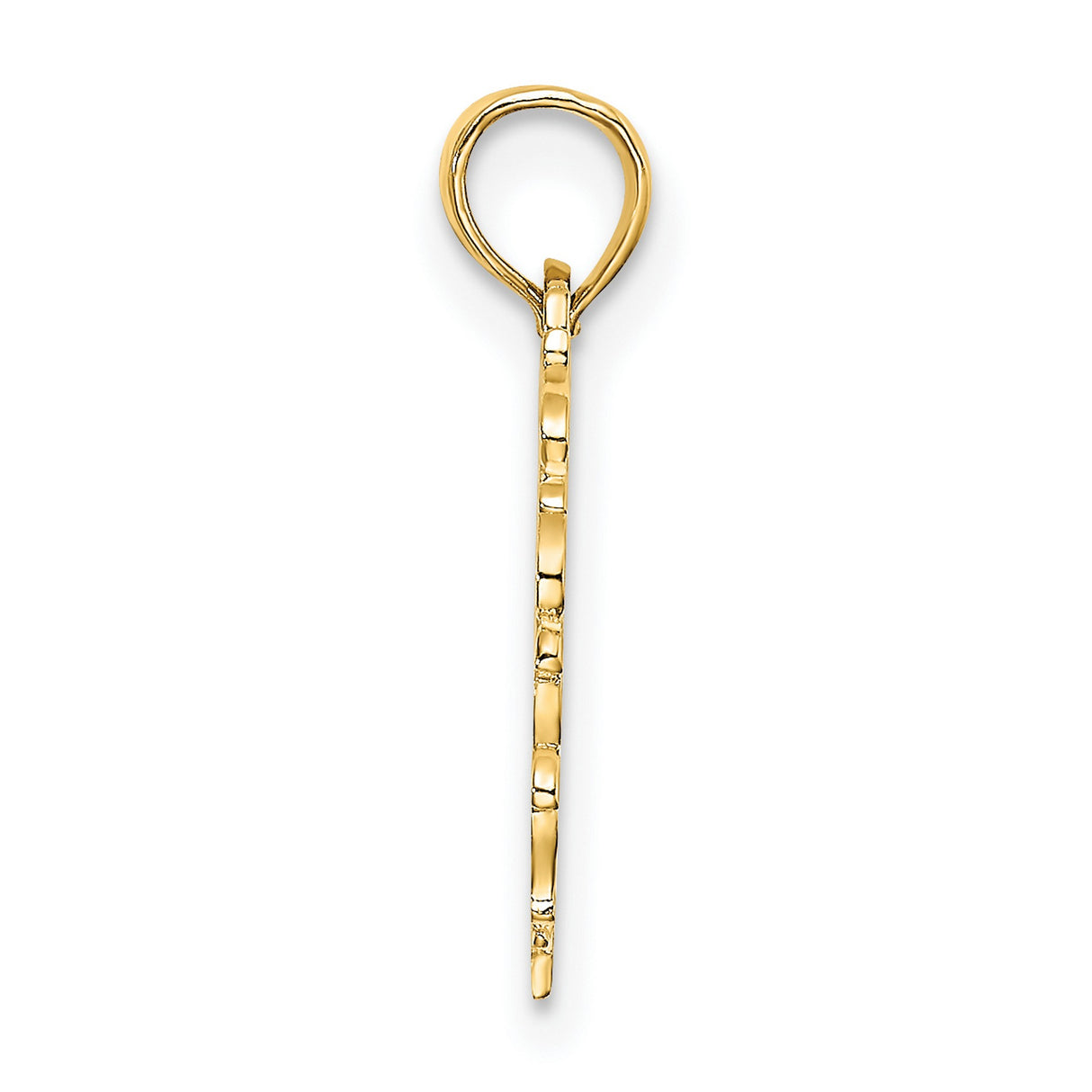 10k Yellow Gold Heart Pendant with Scroll and Leaf Openwork Design
