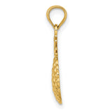10k Yellow Gold Pineapple Pendant, Textured Tropical Fruit Charm for Women