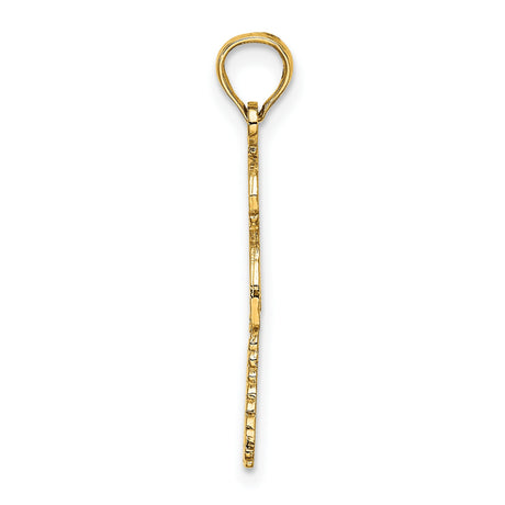 10k Yellow Gold Palm Tree and Cactus Pendant, Tropical Vacation Charm for Women