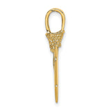 10k Yellow Gold Arrowhead Pendant with Textured Tribal Design for Men