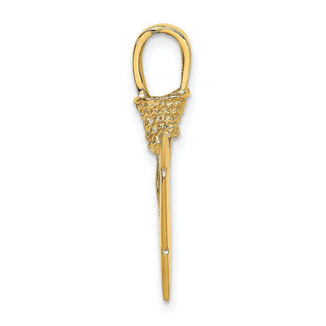 10k Yellow Gold Arrowhead Pendant with Textured Tribal Design for Men