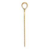 10k Yellow Gold Saw Pendant with Textured Blade and Ornate Handle for Men