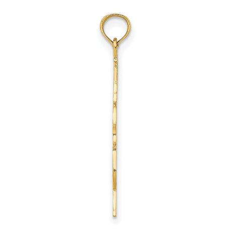 10k Yellow Gold Violin Pendant, Musical Instrument Charm for Musicians or Unisex Wear