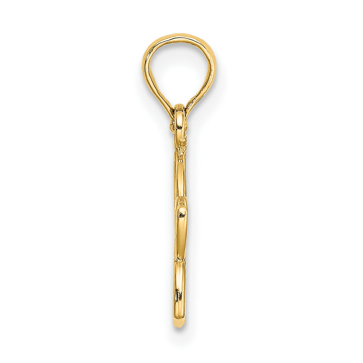 10k Yellow Gold Flower Pendant with Open Petal Design, Dainty Minimalist Charm for Women