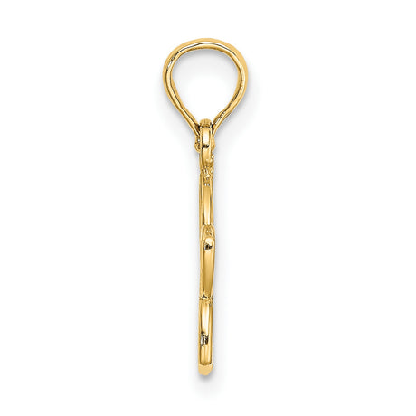 10k Yellow Gold Flower Pendant with Open Petal Design, Dainty Minimalist Charm for Women