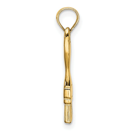 10k Yellow Gold Paintbrush Pendant, Artistic Brush Charm, Symbolic Art Jewelry for Women or Unisex