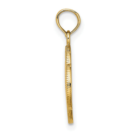10k Yellow Gold Celtic Knot Pendant with Rope Texture and Circle Design