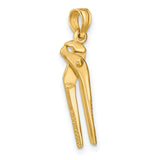 10k Yellow Gold Pliers Pendant, Realistic Tool Design for Men or Unisex Wear