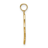 10k Yellow Gold Celtic Knot Pendant with Openwork and Textured Circular Border for Women