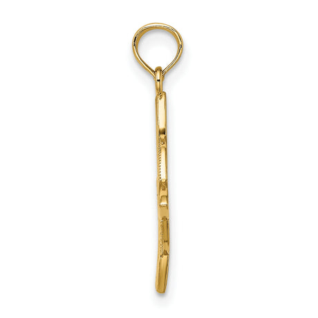 10k Yellow Gold Celtic Knot Pendant with Openwork and Textured Circular Border for Women