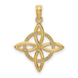 10k Yellow Gold Celtic Knot Pendant with Openwork and Textured Circular Border for Women