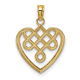 10k Yellow Gold Pendant, Celtic Knot Heart Design, Symbol of Unity and Eternal Love