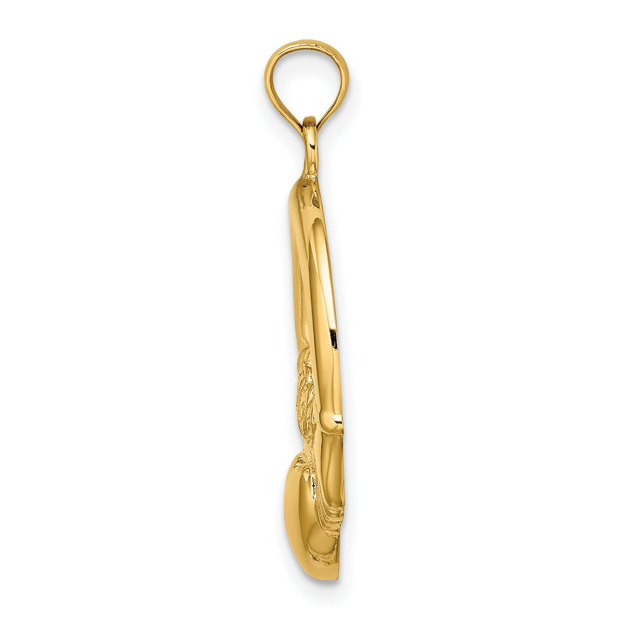 10k Yellow Gold Claddagh Pendant with Crowned Heart and Hands Design, Celtic Symbol for Women