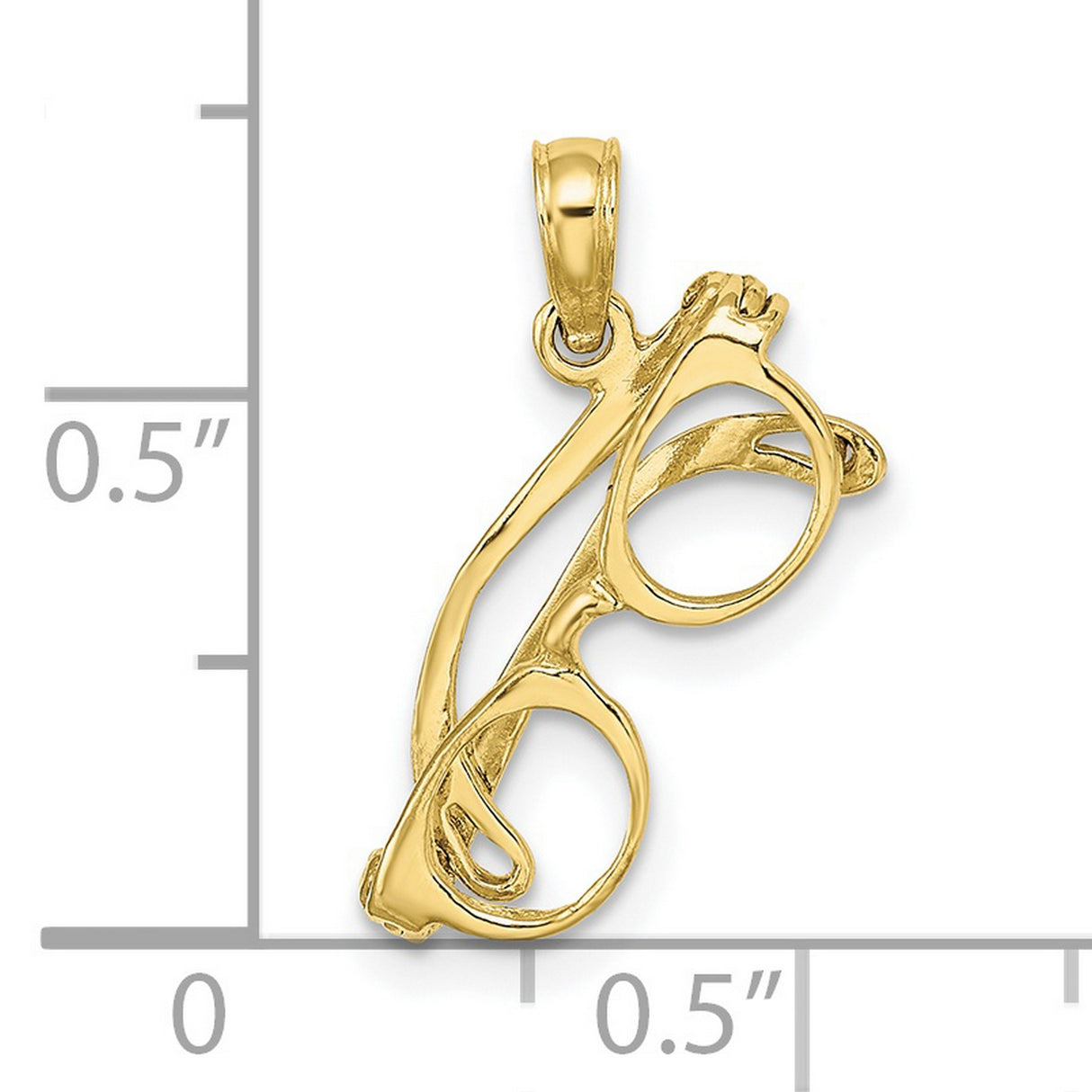 10k Yellow Gold Eyeglasses and Hand Pendant, Optometrist and Vision Care Symbol Jewelry