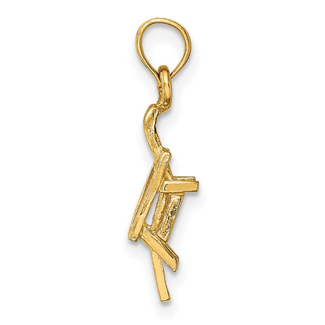 10k Yellow Gold Torah Scroll Pendant, Bark Texture Finish, Jewish Faith Symbol Jewelry