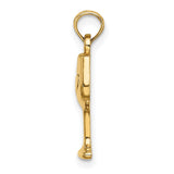10k Yellow Gold Wine Glass Charm Pendant, Polished Goblet Design, Celebration Theme Jewelry