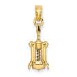 10k Yellow Gold Corkscrew Pendant with Wine Opener Design, Bar Charm for Wine Lovers