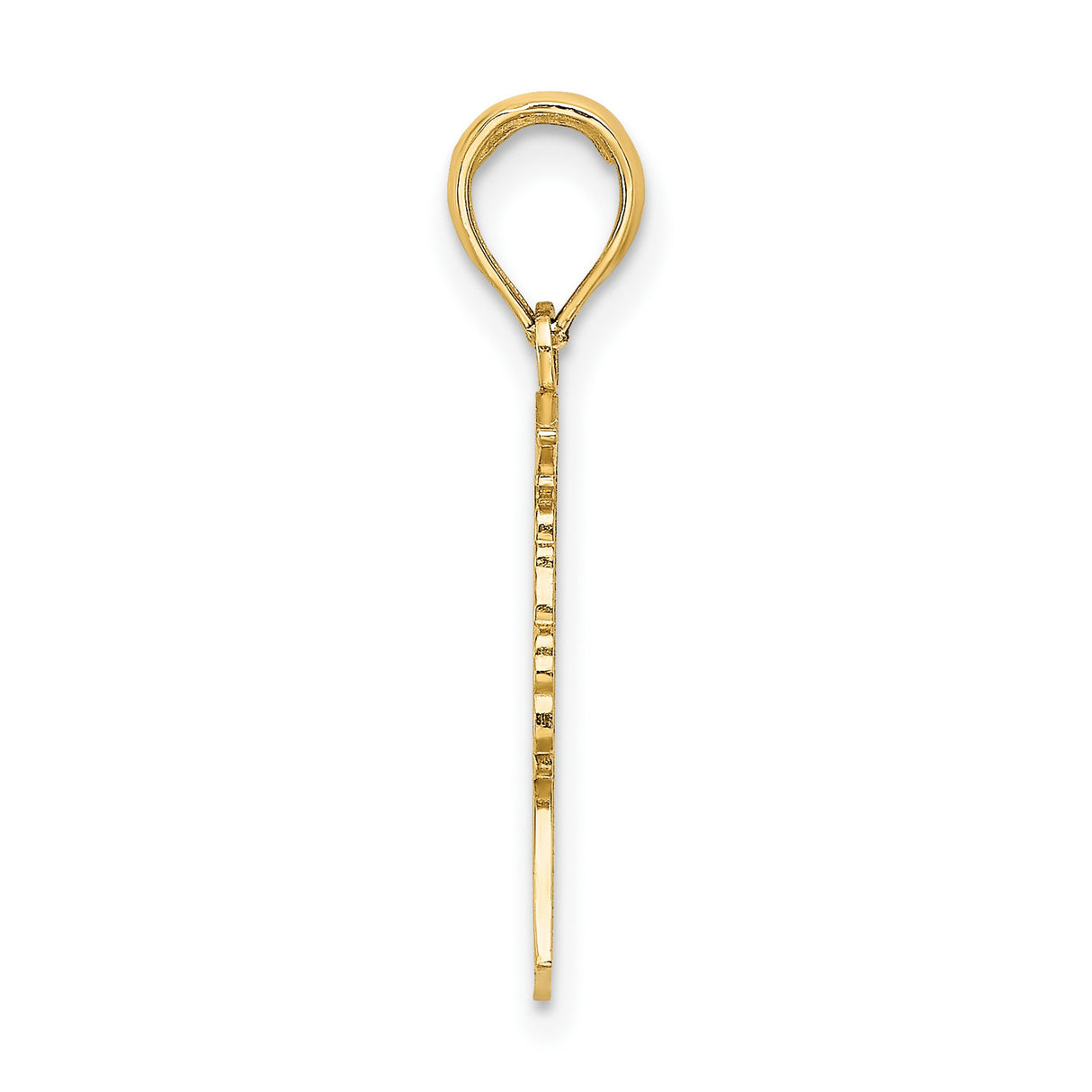 10k Yellow Gold Female Graduate Pendant with Cap, Gown, and Diploma Charm