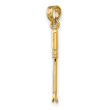 10k Yellow Gold Lacrosse Stick Pendant, Sports Charm for Athletes and Fans