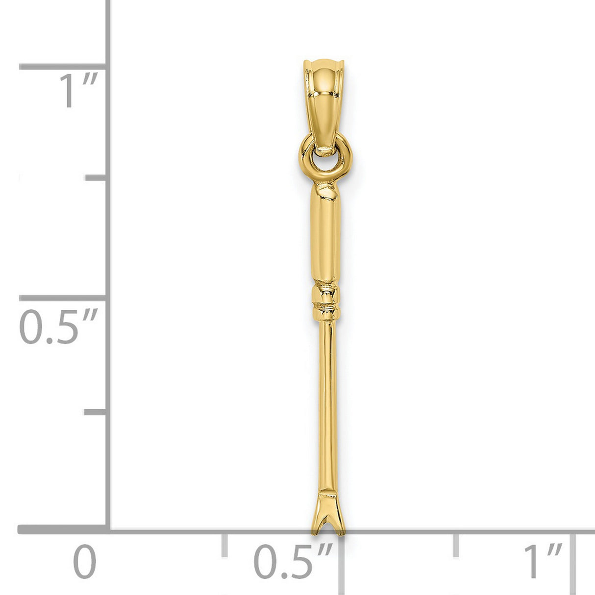 10k Yellow Gold Lacrosse Stick Pendant, Sports Charm for Athletes and Fans