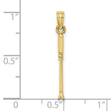 10k Yellow Gold Lacrosse Stick Pendant, Sports Charm for Athletes and Fans