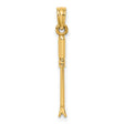 10k Yellow Gold Lacrosse Stick Pendant, Sports Charm for Athletes and Fans