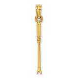 10k Yellow Gold Lacrosse Stick Pendant, Sports Charm for Athletes and Fans