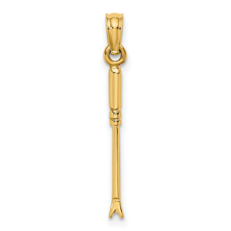 10k Yellow Gold Lacrosse Stick Pendant, Sports Charm for Athletes and Fans