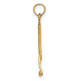 10k Yellow Gold Rake Charm Pendant, Garden Tool Symbol, Nature and Growth Theme