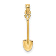 10k Yellow Gold Shovel Pendant with Miniature Spade Design for Men or Women