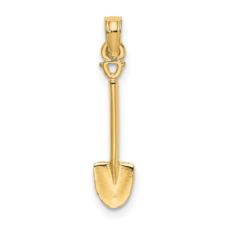 10k Yellow Gold Shovel Pendant with Miniature Spade Design for Men or Women