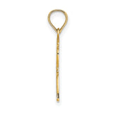 10k Yellow Gold Graduation Pendant with Graduate Silhouette and Diploma Ribbon
