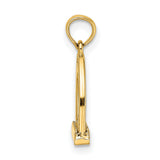 10k Yellow Gold Stirrup Pendant with 3D Horse Design, Equestrian Western Style for Women