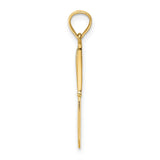 10k Yellow Gold Butter Knife Pendant with Detailed Handle, Vintage Culinary Charm